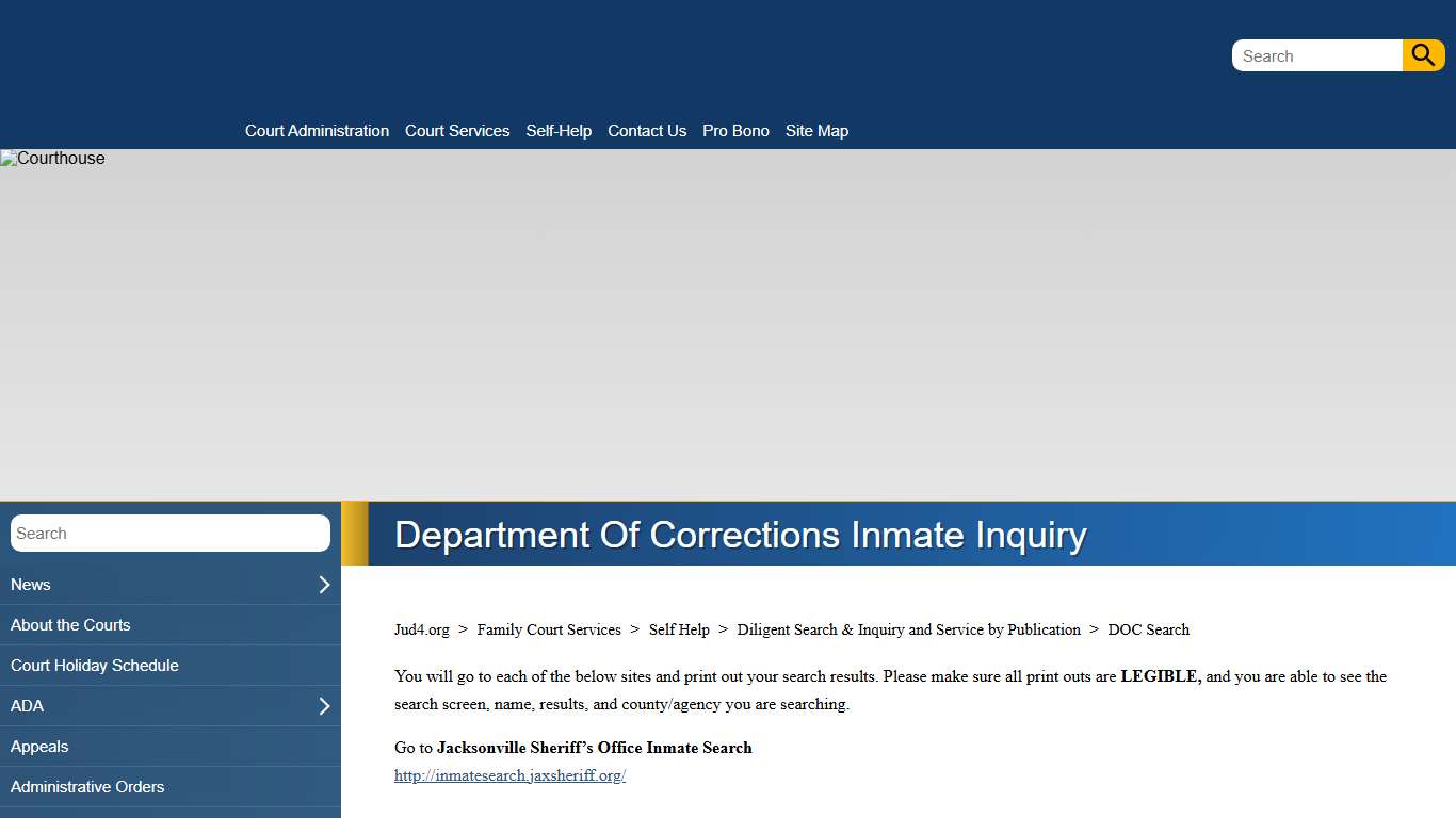 Jud4.org - Department of Corrections Inmate Inquiry